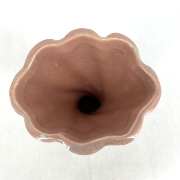 Gonder Vase Art Pottery Mauve Drip 6" Twisted Design Vintage E-64 - Picture 5 of 6